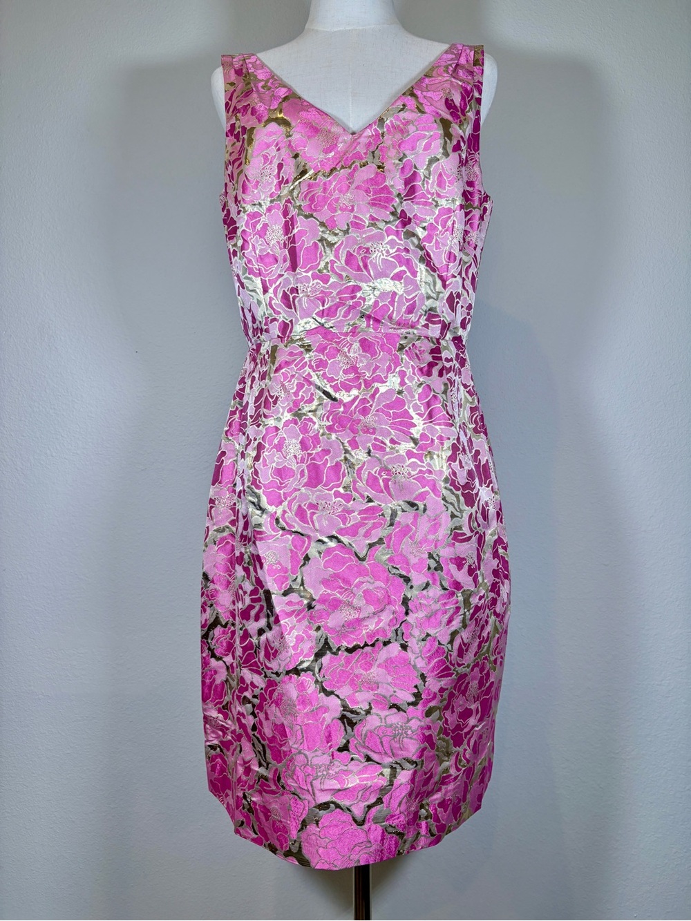 NWT Lilly Pulitzer Kiki Pink & Gold Jacquard Dress Size 12